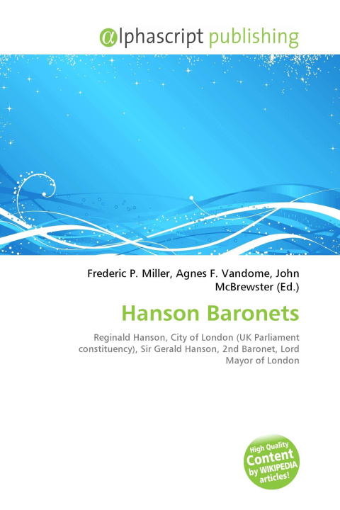 Книга Hanson Baronets Agnes F. Vandome