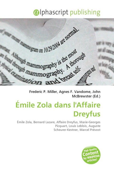Kniha Émile Zola dans l'Affaire Dreyfus Agnes F. Vandome