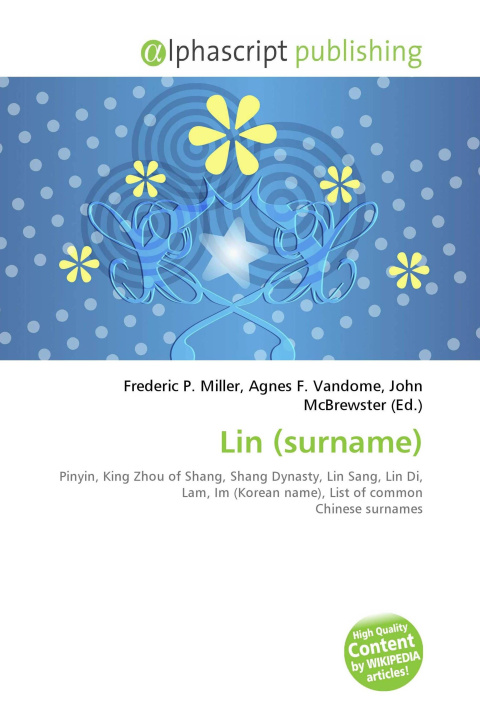 Kniha Lin (surname) Agnes F. Vandome