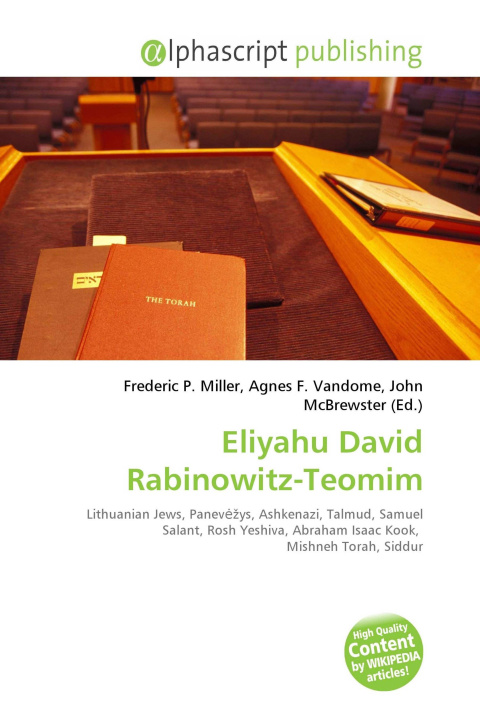 Carte Eliyahu David Rabinowitz-Teomim Agnes F. Vandome