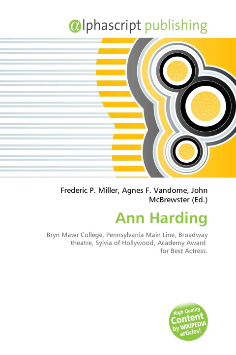 Kniha Ann Harding Agnes F. Vandome