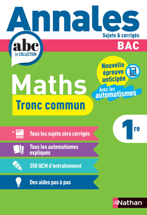 Book Annales Bac Maths 1re - Tronc Commun Isabelle Strancar