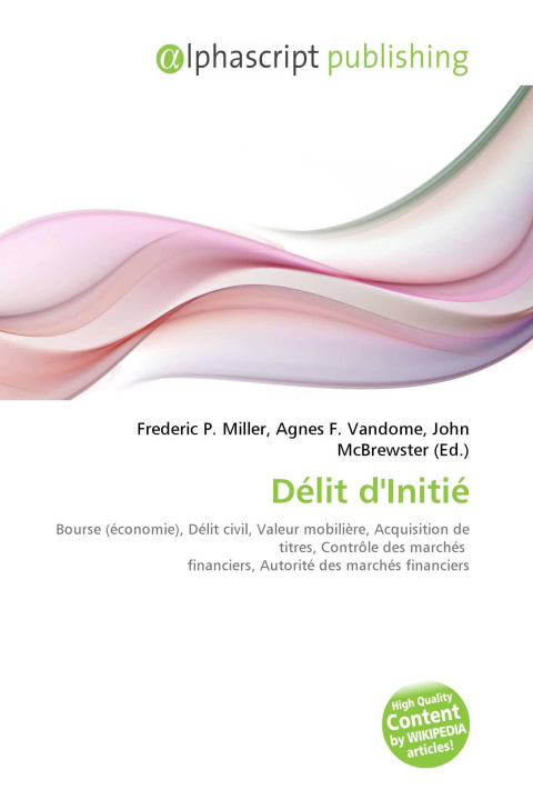 Könyv Délit d'Initié Agnes F. Vandome