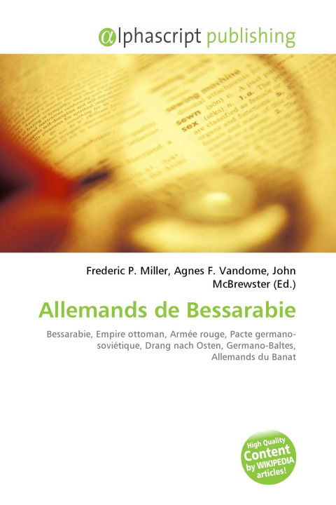 Kniha Allemands de Bessarabie Agnes F. Vandome