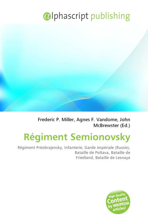 Book Régiment Semionovsky Agnes F. Vandome