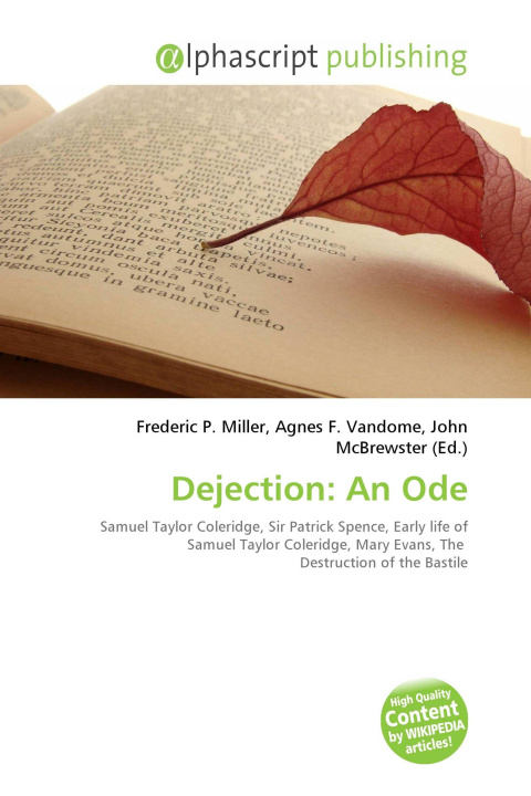 Kniha Dejection: An Ode Agnes F. Vandome