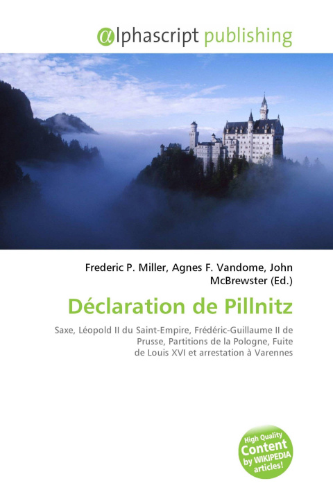 Book Déclaration de Pillnitz Agnes F. Vandome
