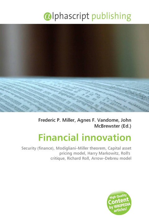 Книга Financial innovation Agnes F. Vandome