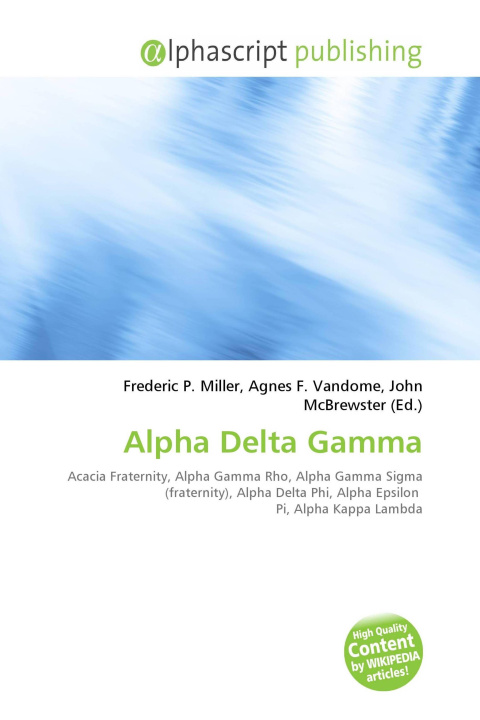 Kniha Alpha Delta Gamma Agnes F. Vandome