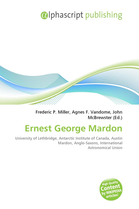 Book Ernest George Mardon Agnes F. Vandome