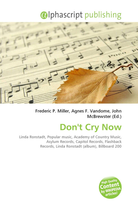 Kniha Don't Cry Now Agnes F. Vandome