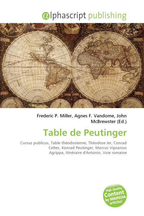 Book Table de Peutinger Agnes F. Vandome