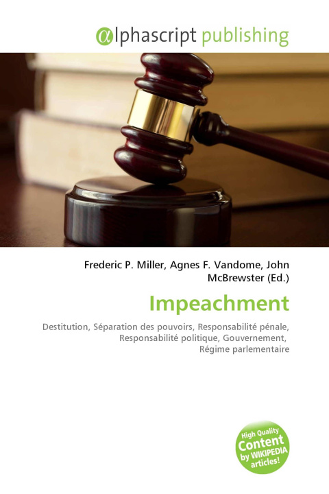 Kniha Impeachment Agnes F. Vandome