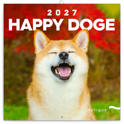 Kalendár/Diár Happy Doge 2027 - nástěnný kalendář 