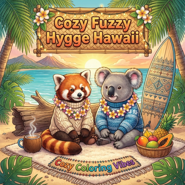 Knjiga Cozy Fuzzy Hygge Hawaii Cozy Coloring Vibes