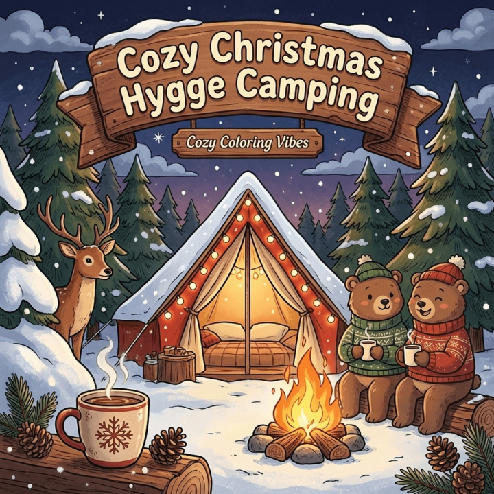 Buch Cozy Christmas Hygge Camping Cozy Coloring Vibes