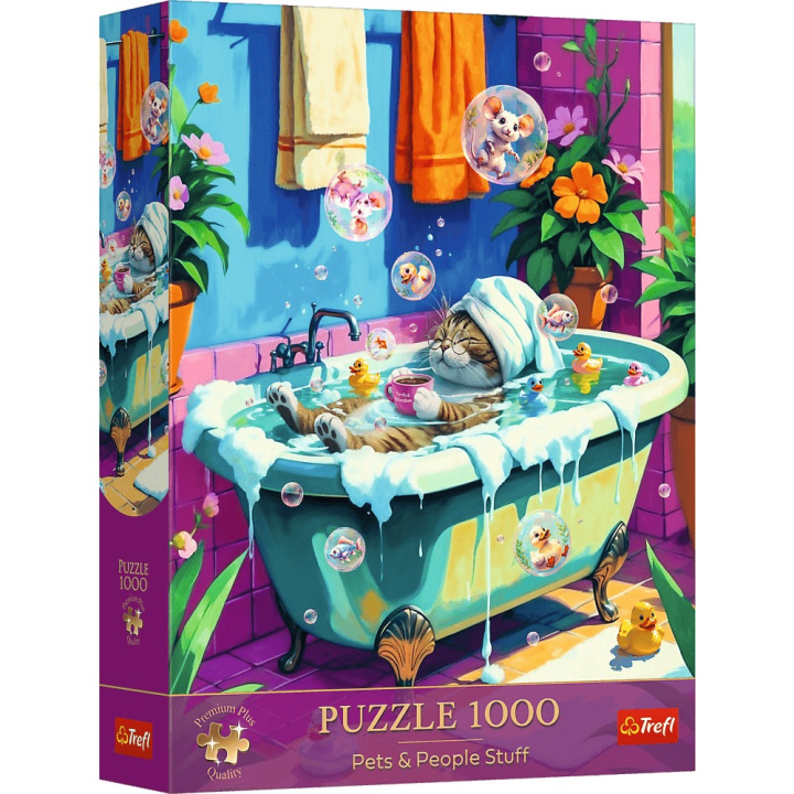 Hra/Hračka Puzzle 1000 Trefl Premium Plus - Pets & People Stuff: Miau, Relaks, Powtórz 12141 