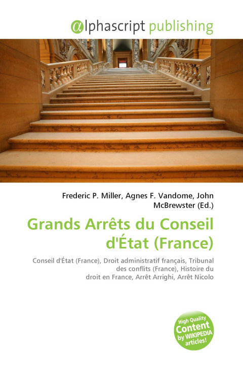 Kniha Grands Arrêts du Conseil d'État (France) Agnes F. Vandome