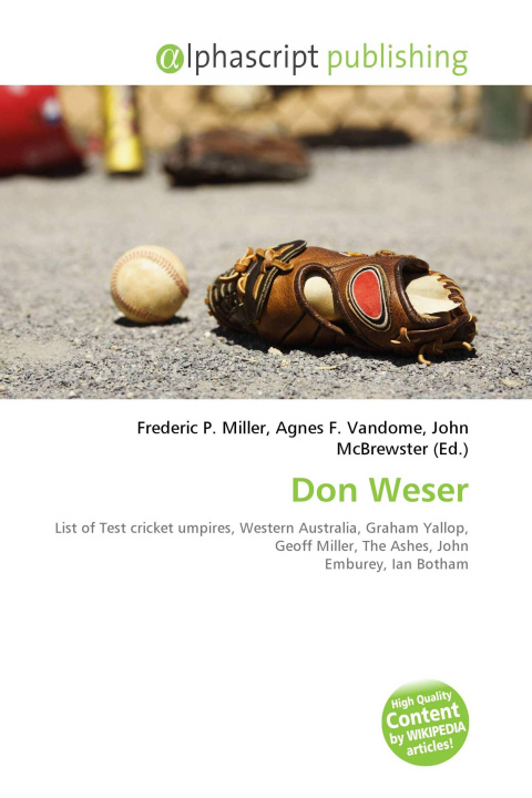 Kniha Don Weser Agnes F. Vandome