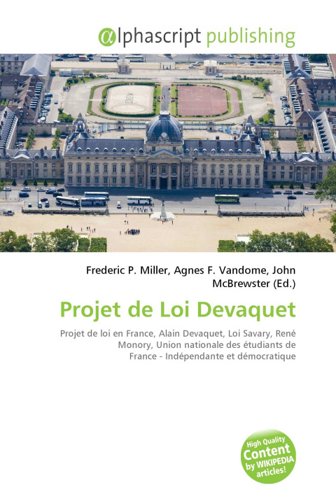 Kniha Projet de Loi Devaquet Agnes F. Vandome
