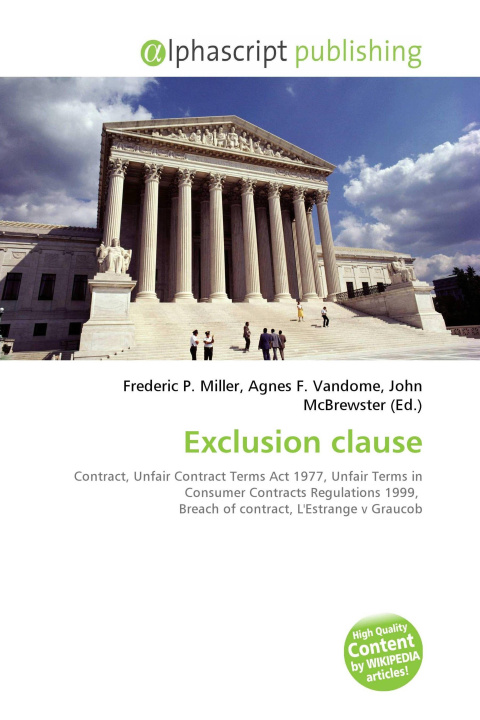 Knjiga Exclusion clause Agnes F. Vandome