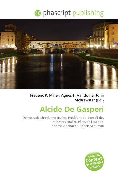 Kniha Alcide De Gasperi Agnes F. Vandome