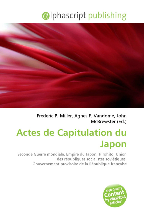Kniha Actes de Capitulation du Japon Agnes F. Vandome