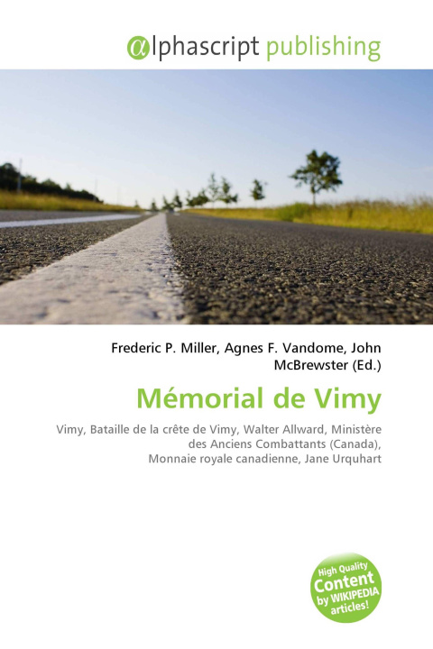 Könyv Mémorial de Vimy Agnes F. Vandome