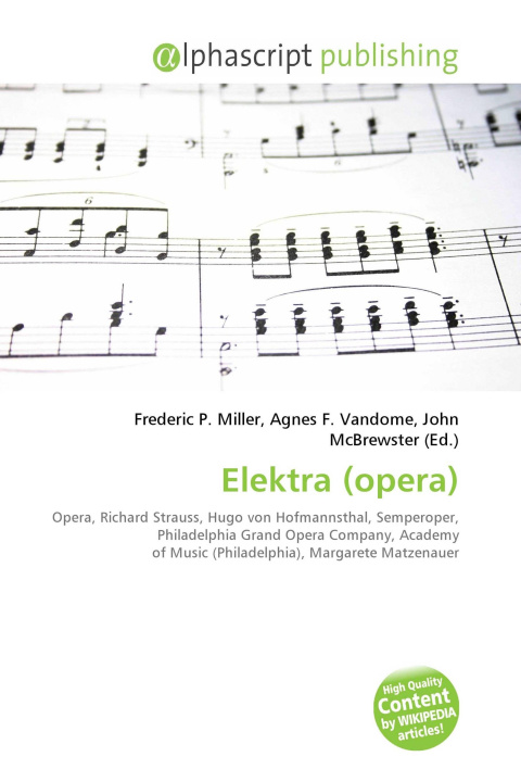 Knjiga Elektra (opera) Agnes F. Vandome