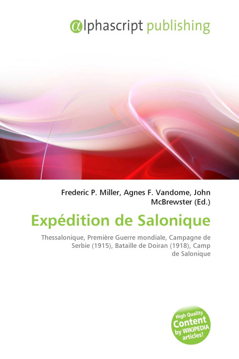 Kniha Expédition de Salonique Agnes F. Vandome
