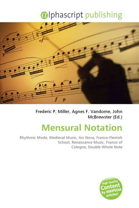 Kniha Mensural Notation Agnes F. Vandome