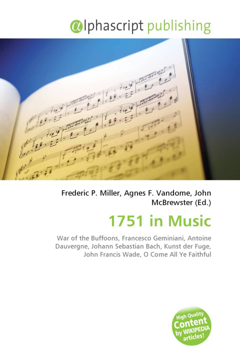 Knjiga 1751 in Music Agnes F. Vandome