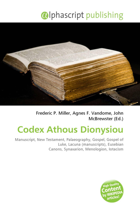 Kniha Codex Athous Dionysiou Agnes F. Vandome
