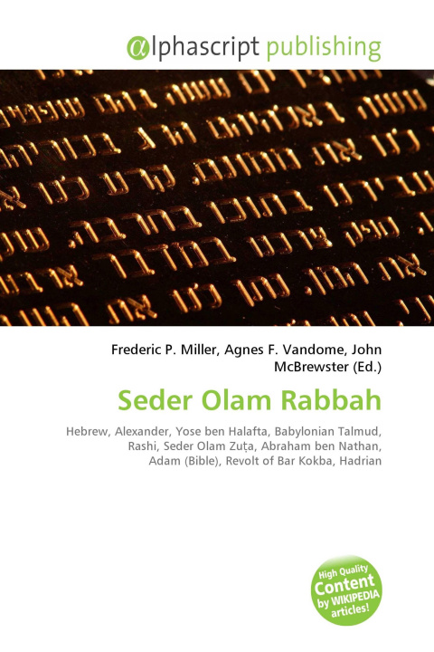 Kniha Seder Olam Rabbah Agnes F. Vandome