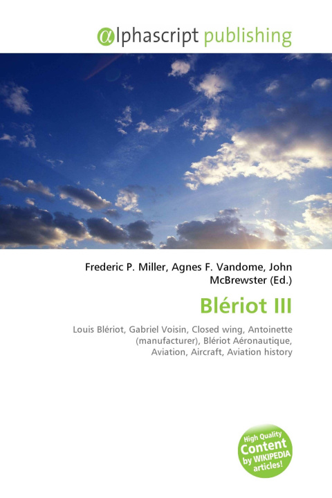 Buch Blériot III Agnes F. Vandome