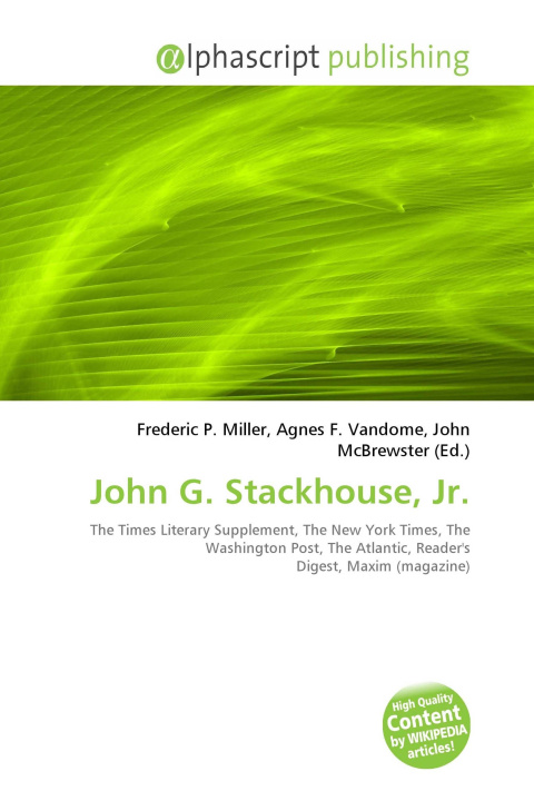 Kniha John G. Stackhouse, Jr. Agnes F. Vandome