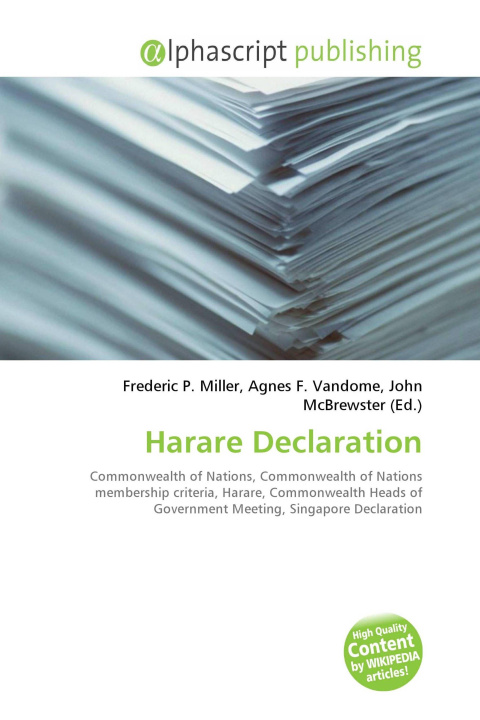 Kniha Harare Declaration Agnes F. Vandome