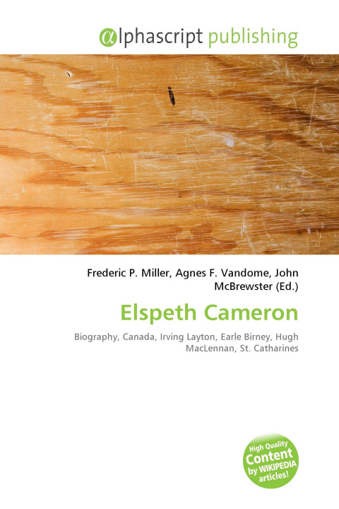 Kniha Elspeth Cameron Agnes F. Vandome