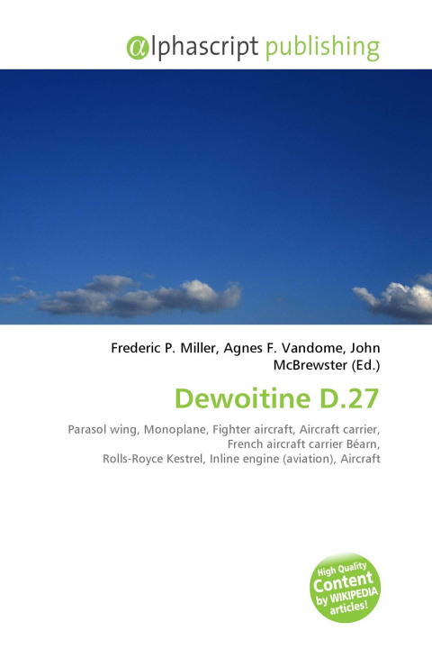 Kniha Dewoitine D.27 Agnes F. Vandome