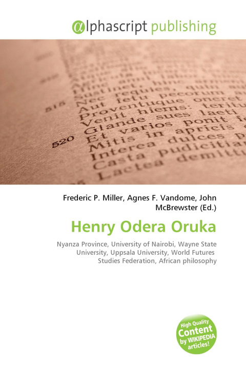 Kniha Henry Odera Oruka Agnes F. Vandome