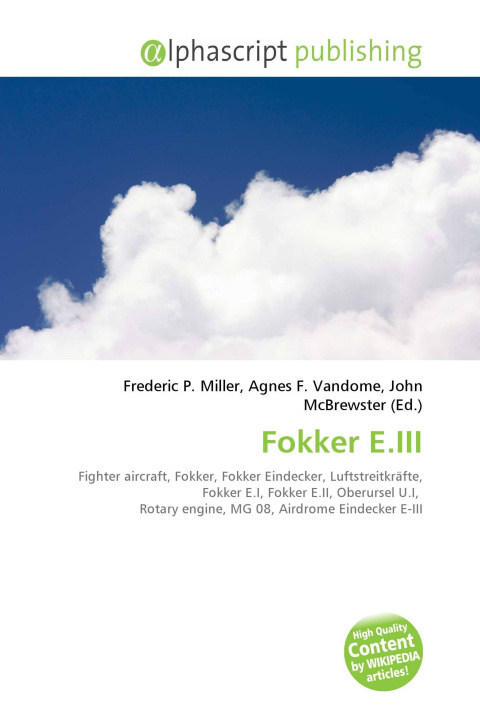 Книга Fokker E.III Agnes F. Vandome