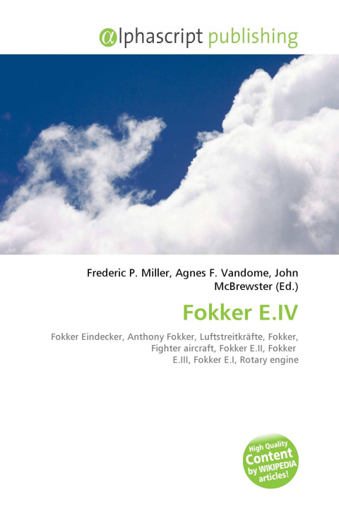 Kniha Fokker E.IV Agnes F. Vandome