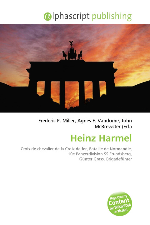 Kniha Heinz Harmel Agnes F. Vandome