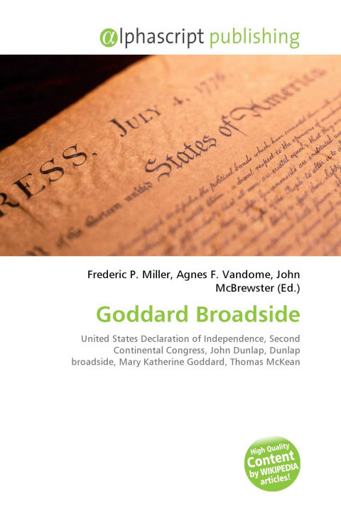 Kniha Goddard Broadside Agnes F. Vandome