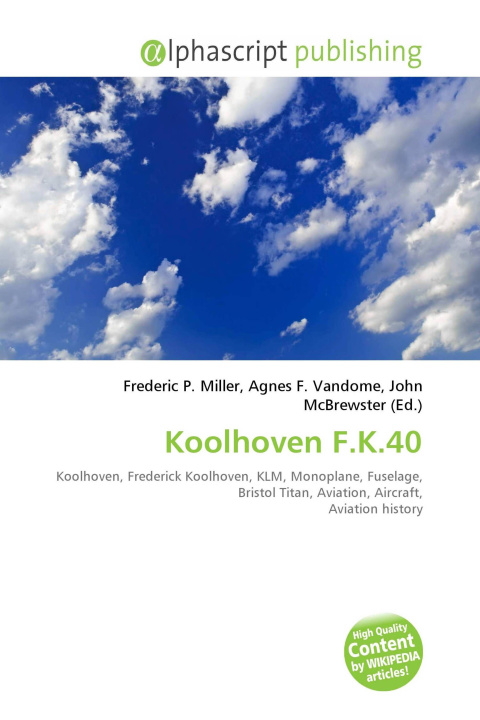 Buch Koolhoven F.K.40 Agnes F. Vandome