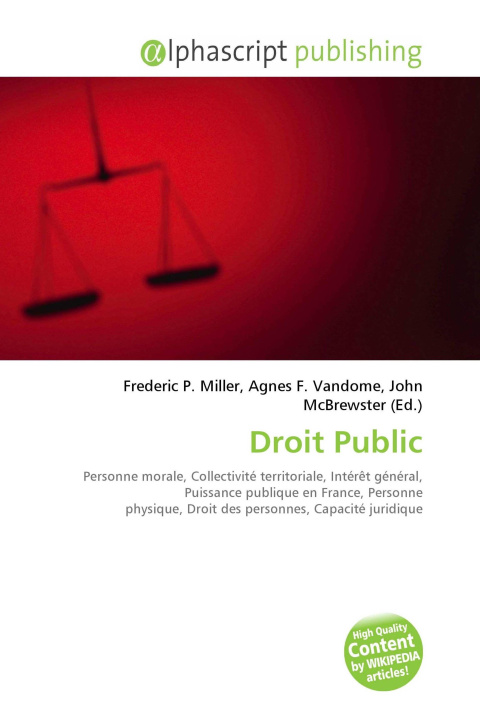Kniha Droit Public Agnes F. Vandome