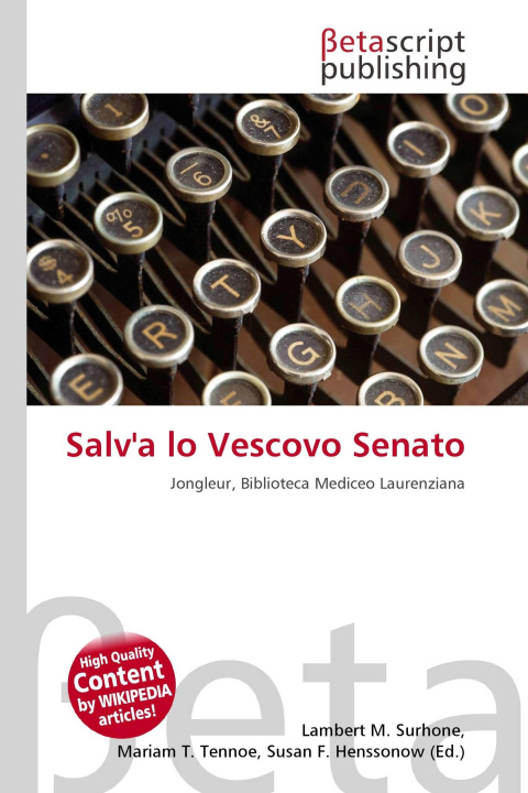 Knjiga Salv'a lo Vescovo Senato Mariam T. Tennoe