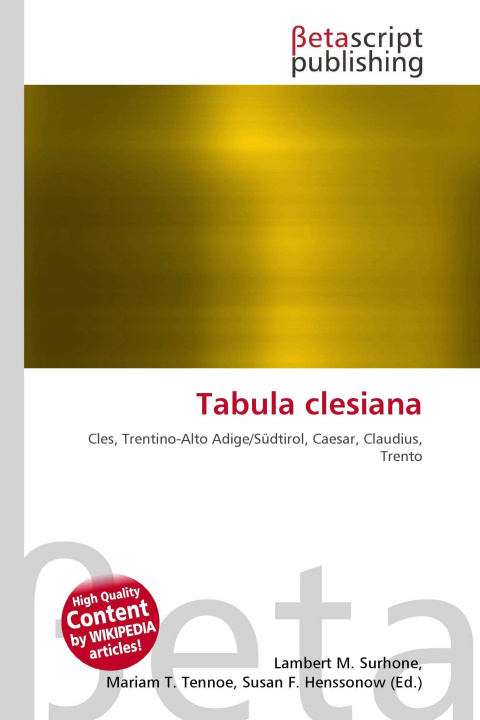 Knjiga Tabula clesiana Mariam T. Tennoe