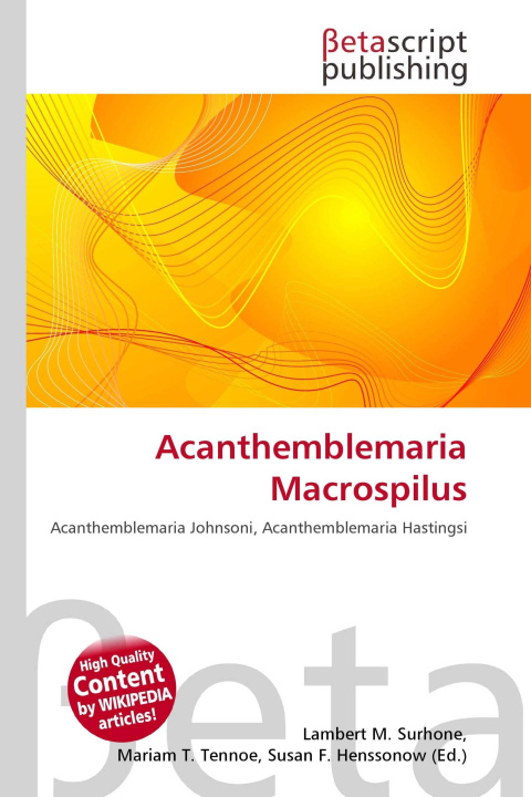 Kniha Acanthemblemaria Macrospilus Mariam T. Tennoe