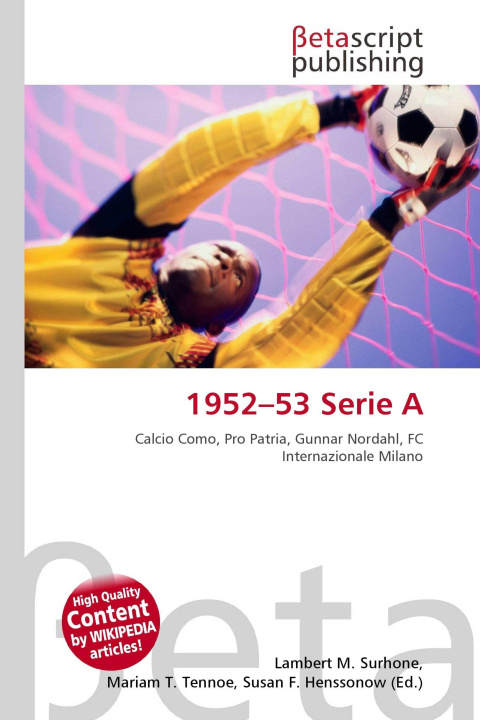 Kniha 1952-53 Serie A Mariam T. Tennoe